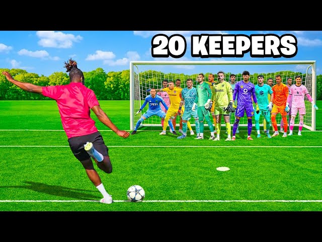 I Took 100 Shots vs. 20 Pro Goalkeepers & Scored ___
