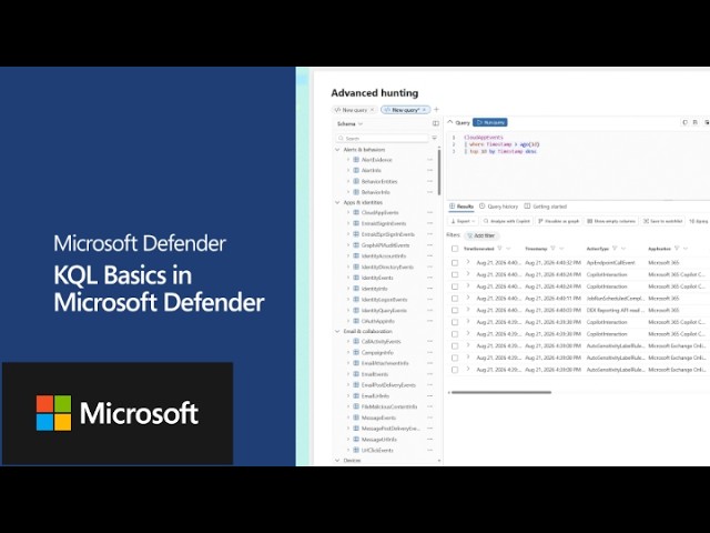 KQL Basics for Advanced Hunting in Microsoft Defender
