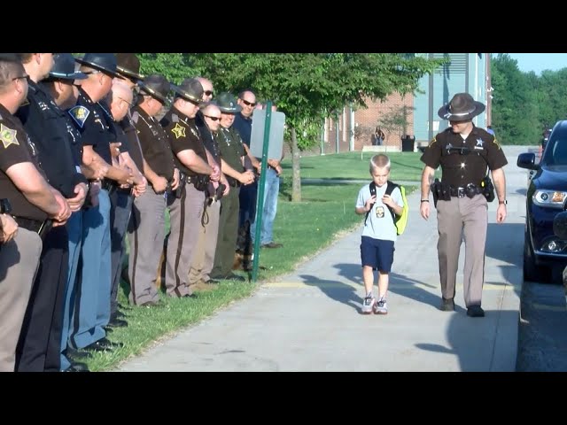 Cops Escort 5-Year-Old Indiana Boy to School After Dad Dies in the Line of Duty