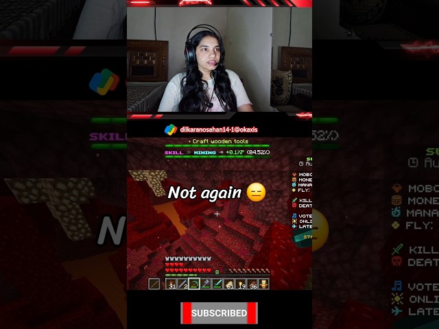 Again fell in Lava in Nether in Minecraft Game 🎮 #gaming #minecraft #game #gameplay #reaction