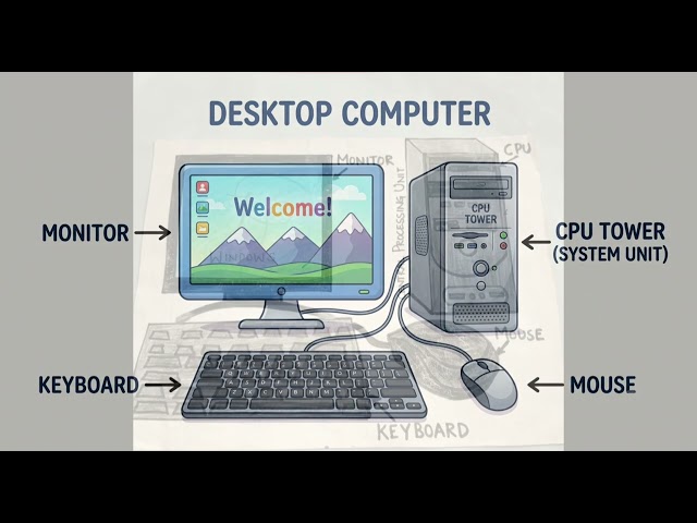 ​🖥️ Basic Parts of a Computer | Beginner's Guide 💡 Learn Computer in 1 Minute! 🚀See Description