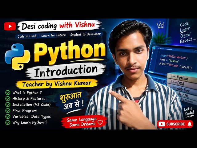 Python programming Language.Topic Introduction, History, feature.
