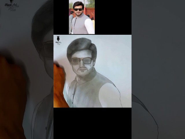 30 seconds sketch reveal || Realistic pencil sketch from picture #shorts #sketch #viralshorts