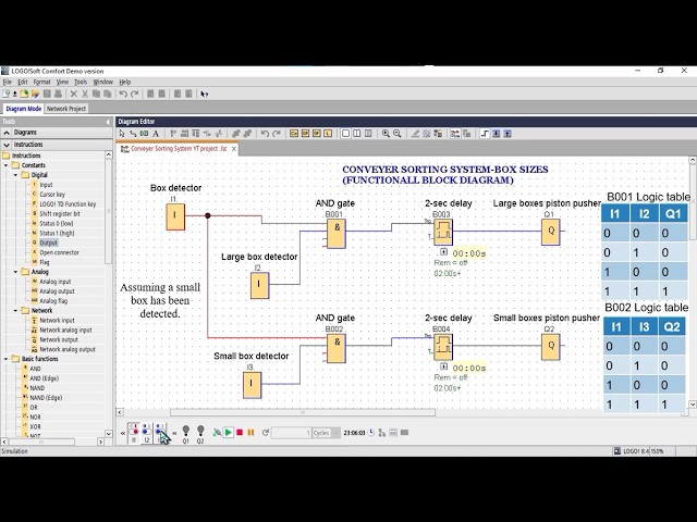 Conveyor Belt Box Detector PLC Program (Ladder Logic & FBD)