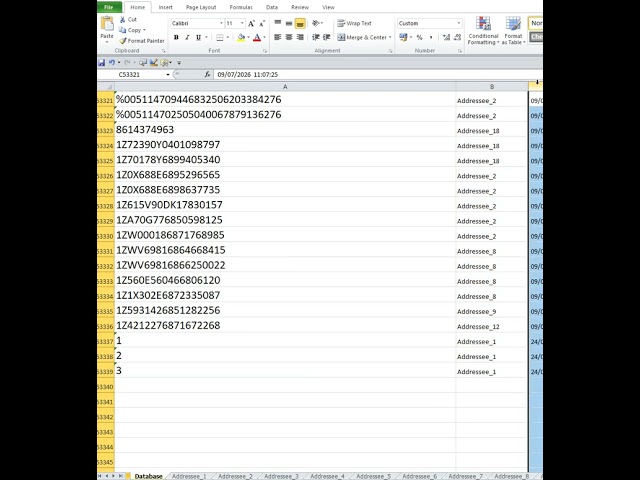 Database  Program for creating freight cards in Excel VBA