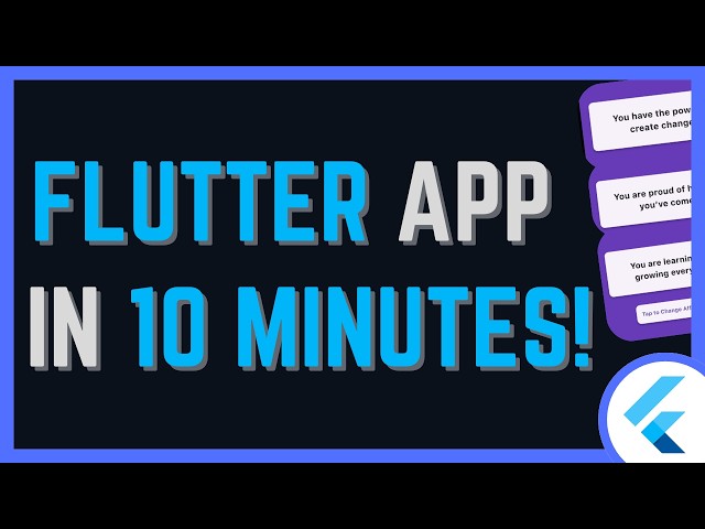 Build Flutter App in 10 Minutes (Step-by-Step Beginner Guide)