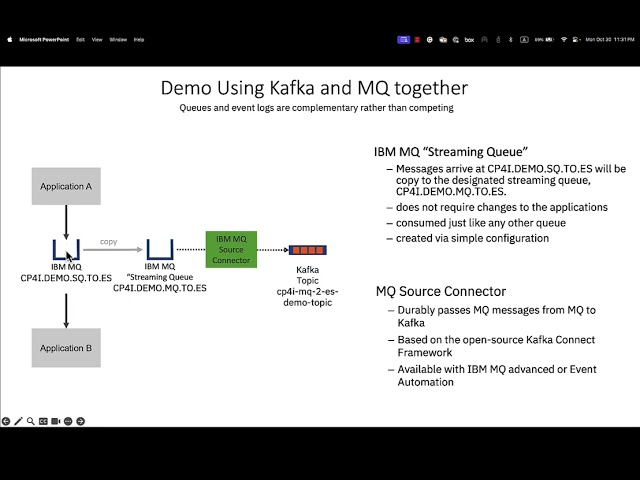 Demo Using IBM MQ and IBM Event Stream (Kafka) together