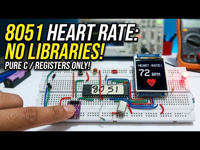 8051 Heart Rate Monitor Project: NO Libraries (Full Code & Circuit)