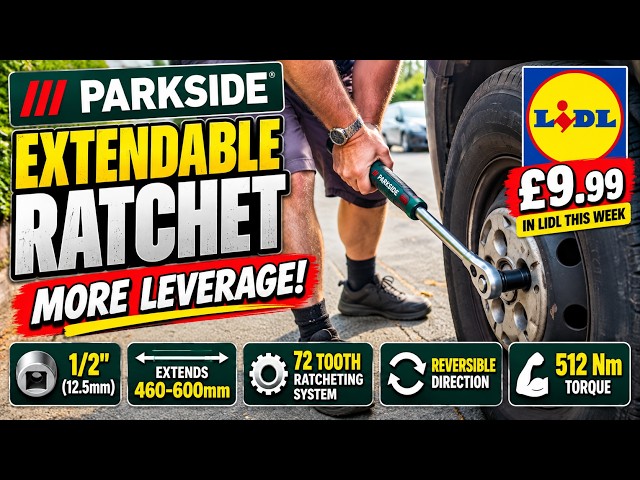 Lidl Parkside Extendable Ratchet Review 🔧 More Leverage for Tight Wheel Nuts!