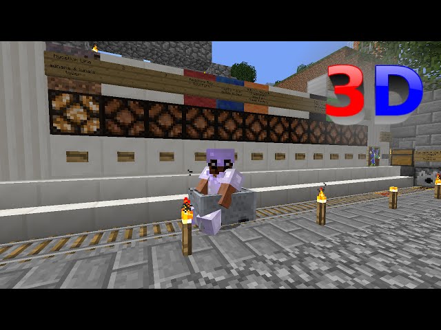 3D Minecraft Amplified Train Ride - Orange Line