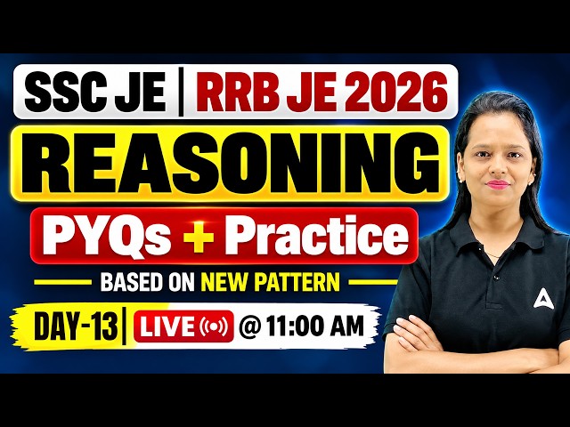 RRB JE/SSC JE 2026 | Reasoning For RRB JE/SSC JE Exam 2026 | RRB JE/SSC JE Reasoning Classes