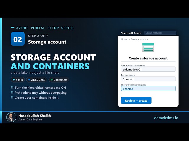 How to Create an Azure Storage Account and Containers (ADLS Gen2, Step by Step)