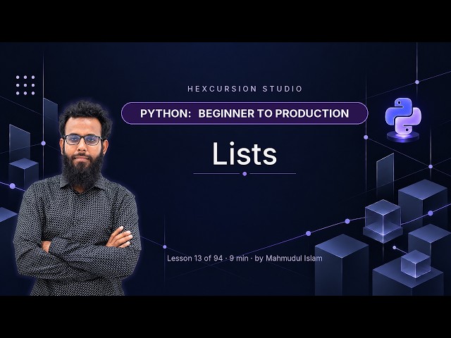 Python Lists Explained — Indexing, Slicing, and Methods | Python 13/94