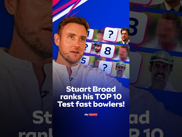 Who makes Stuart Broad's top ten fast bowlers list? 🤔 #cricket #shorts #england