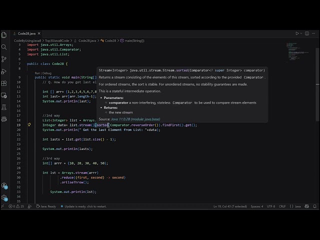 Java Interview Question  How to Get Last Element of an Array    3 Easy Ways #ManishArya