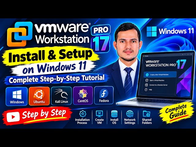 How to Install Windows 11 on VMware Workstation Pro 17 | Full Setup Tutorial in Bangla (2026)🔁