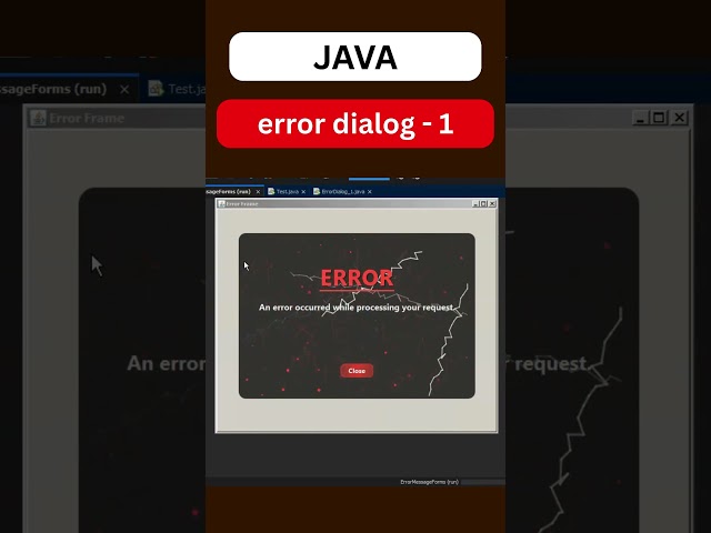 Custom Error Dialog in Java - V1