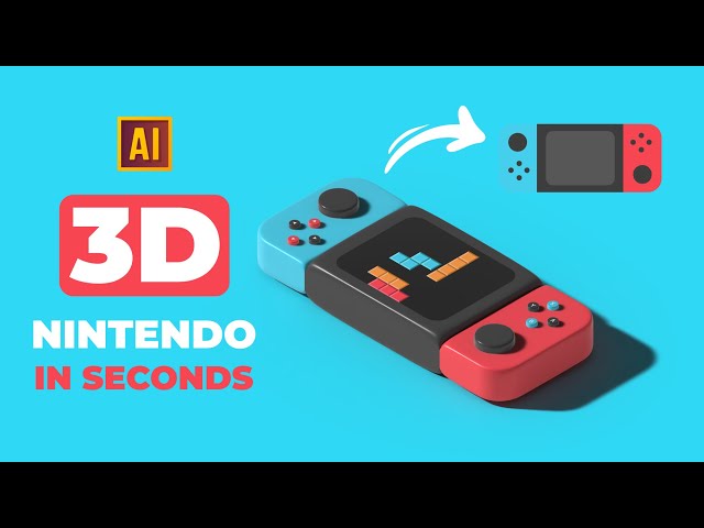 HOW TO MAKE 3D NINTENDO IN SECONDS IN ADOBE ILLUSTRATOR