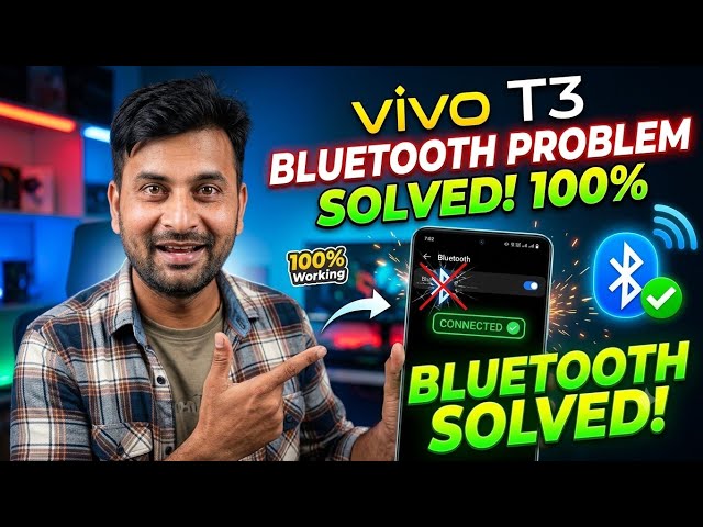 Vivo T3 Bluetooth Problem Solved | Vivo T3 5G Bluetooth Not Connecting / Pairing Fix 100%