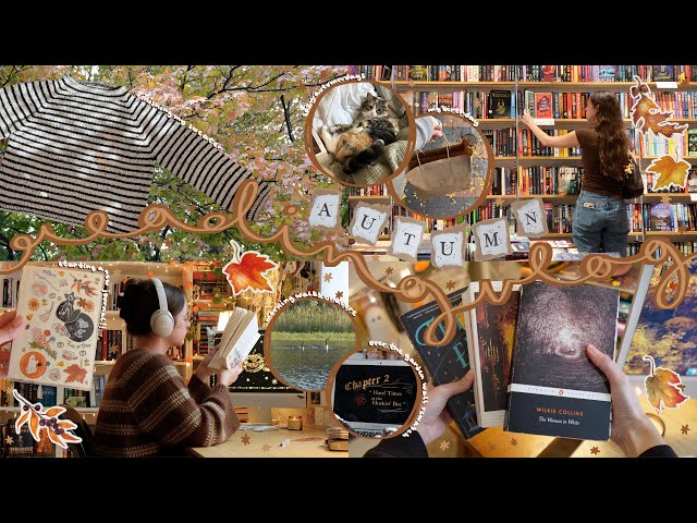 READING VLOG | chunky fall reads, knitting, book shopping + starting a new journal!