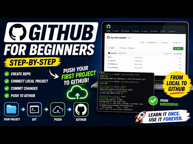 GitHub for Beginners: Create & Push Your First Project Step-by-Step