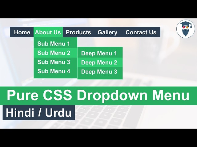 Pure CSS Dropdown Menu Tutorial in Hindi / Urdu