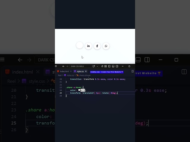 🤠 Create an Amazing Social Icons Hover Effect