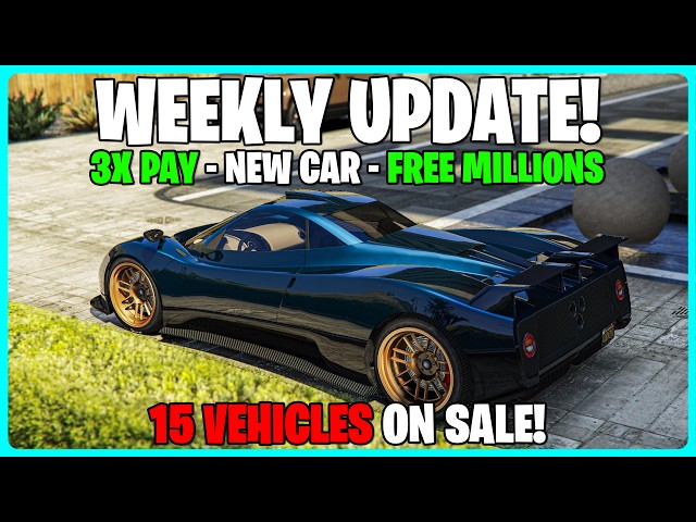 GTA ONLINE WEEKLY UPDATE - NEW CAR - FREE MILLIONS - BONUSES & MORE!