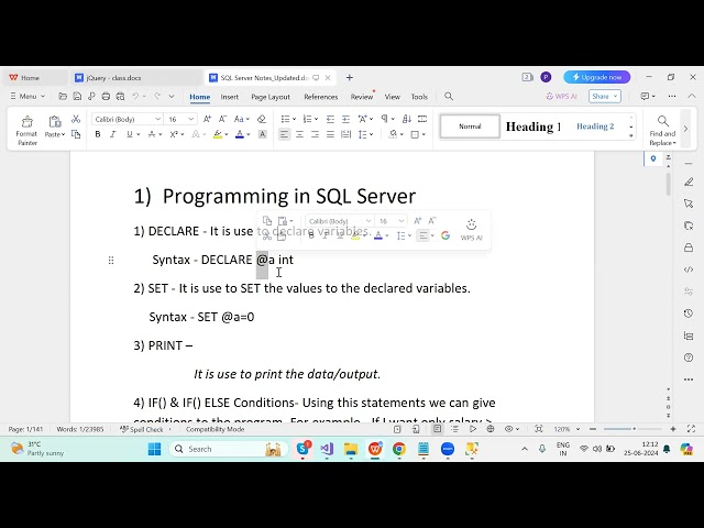 Programming in SQL Server 💻