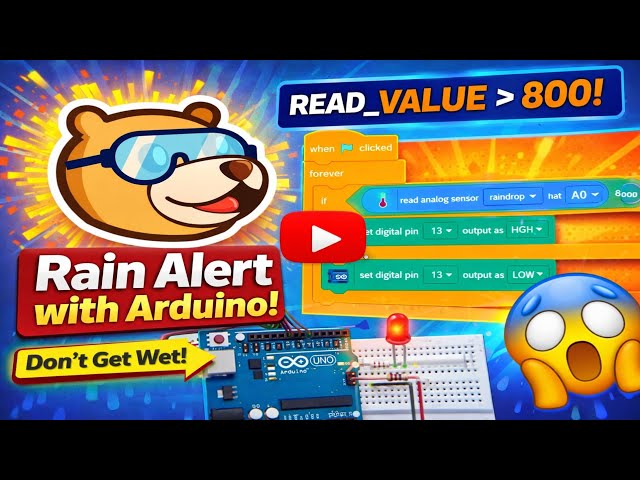 👉 Arduino Rain Sensor Alert System 🌧️ | LED Turns ON Automatically!