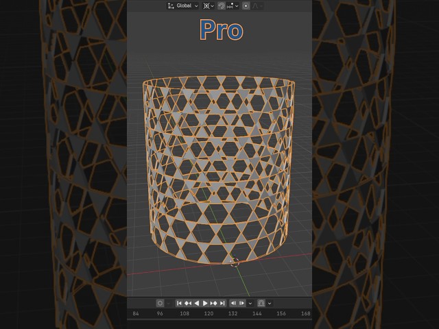 how to model parametric hexaframe with triangles in blender  #blender #3dmodeling #tutorial #shorts