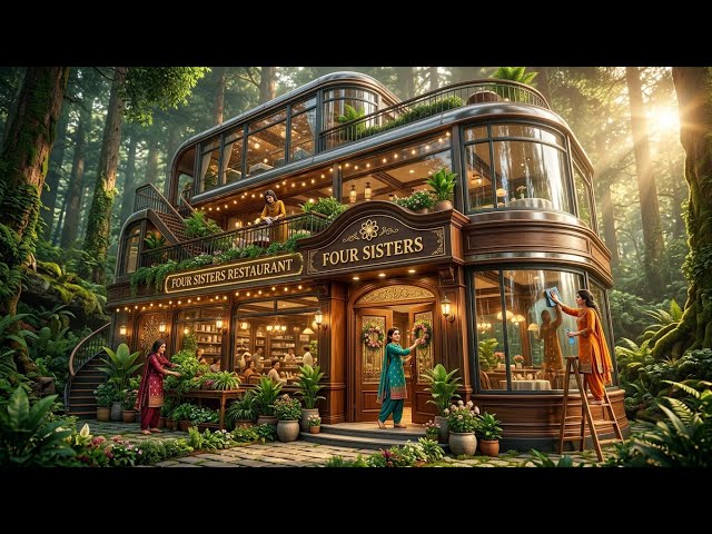 “4 Village Sisters Turned an Abandoned Forest House into a Luxury Dream House restaurant” 😱✨