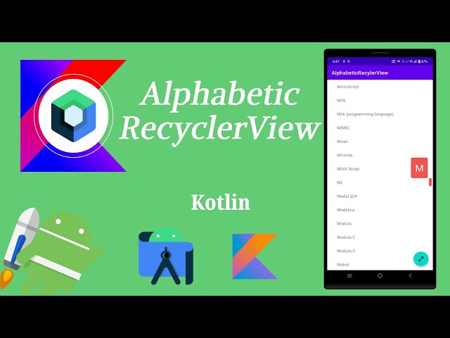 How to Implement Alphabetic order RecyclerView using Kotlin | Android | Kotlin | Make it Easy