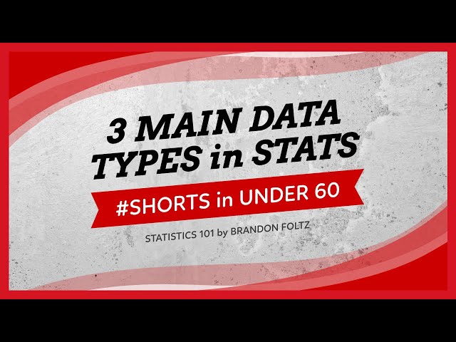 Statistics #Shorts 3: Three Data Types