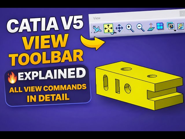 CATIA V5 View Toolbar Explained 🔥 All View Commands in Detail | Beginner to Pro