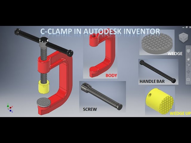 C CLAMP in Autodesk Inventor || Autodesk Inventor Assembly Tutorial || Cad tutorials || 3d Drawings