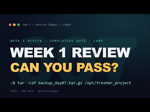 Can You Pass the Week 1 Linux Quiz? — Boot, Permissions, awk & Bash | Zero to LLMOps (Day 7)
