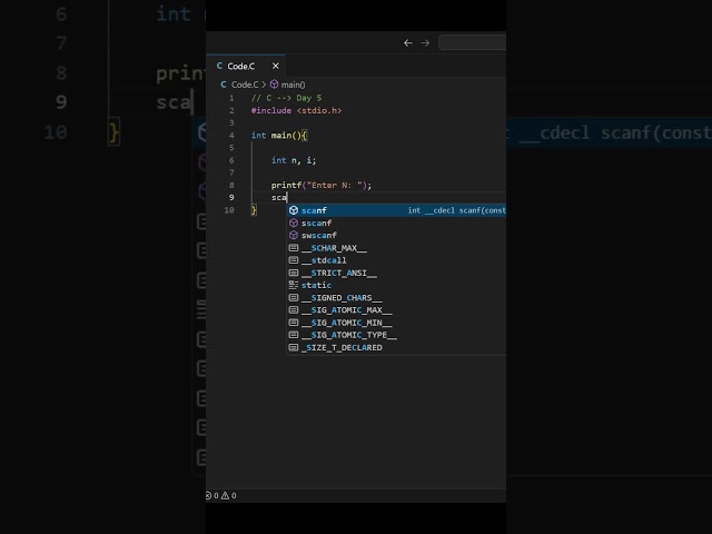 C Program: Print N To 1 #clanguage #c #coding