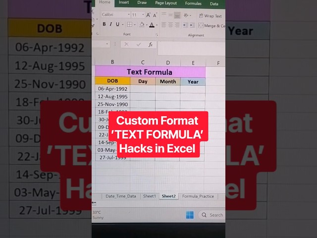 TEXT Function in Excel | Convert Data into Any Format 🔥#textformula