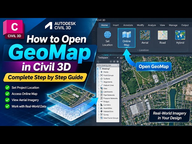 How to Open GeoMap in Civil 3D  Complete Step by Step Guide