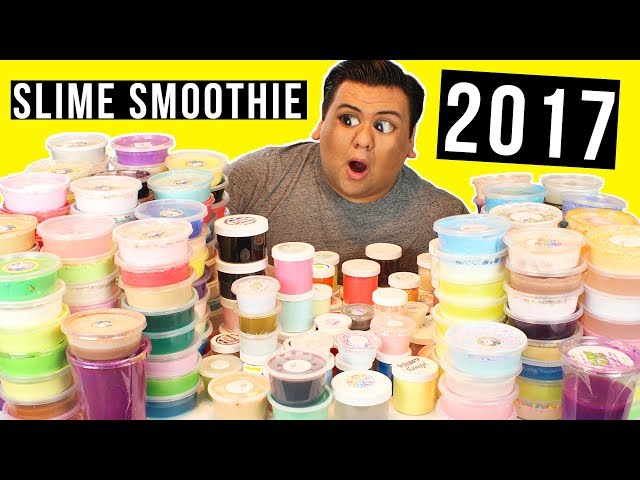 HUGE SLIME SMOOTHIE OF ALL MY 2017 SLIMES!!! 💦 MIXING MY SLIME COLLECTION!!! 💦