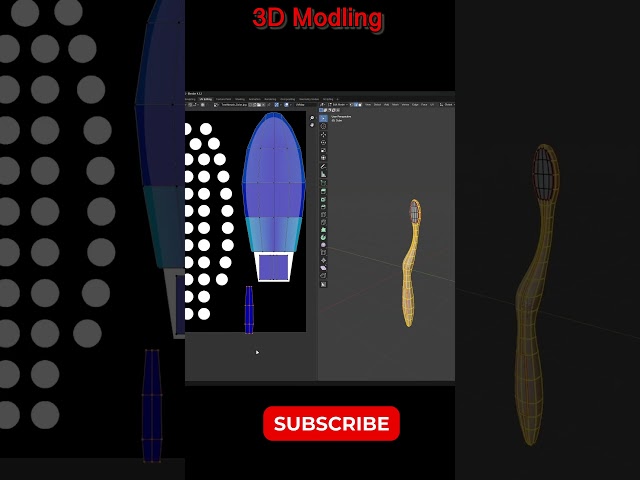 how to make a toothbrush in blender #blender #freestor #blender3dmodeling