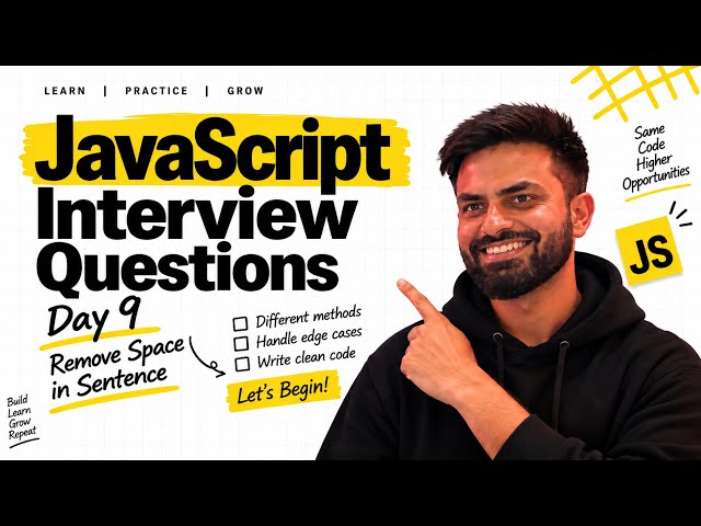 #9 Remove Spaces from a String | JavaScript Interview Questions | Abbyshek Sharma