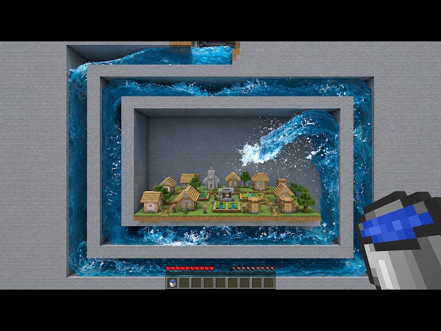 Realistic Water Spiral vs Village (what will happen?) - Minecraft Compilation