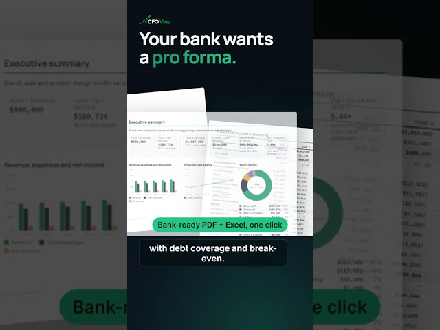 The pro forma your bank wants, in one click #shorts