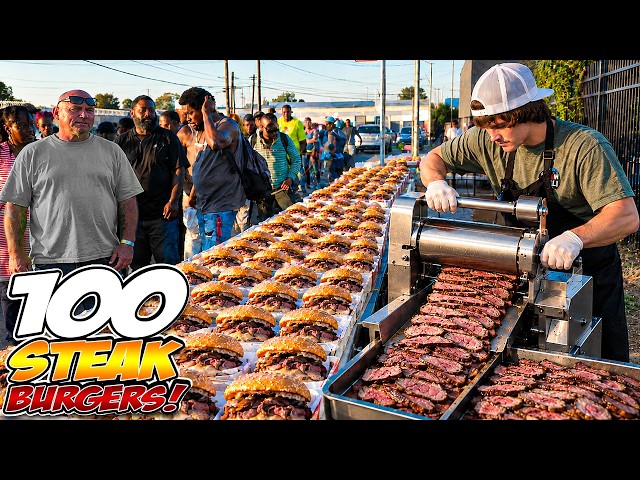 100 Steak Burgers For The Homeless!