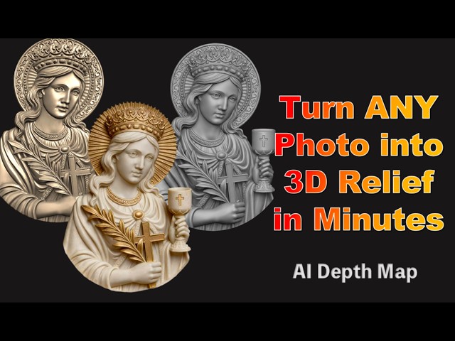 Only TWO Mintures！AI 3D Relief  Tutorial for Beginners