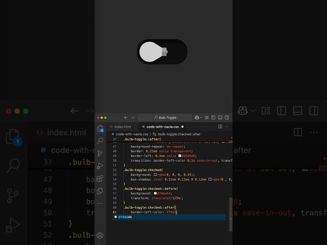 Pure CSS Bulb Toggle Switch | Pure CSS Animation #shorts #frontendcourse #cssanimation #csstutorial