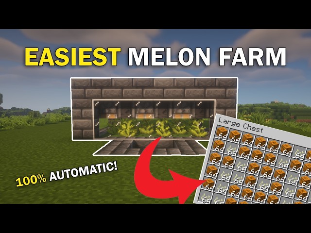 Minecraft Automatic Pumpkin & Melon Farm Tutorial 26.4 - Fully AFK!