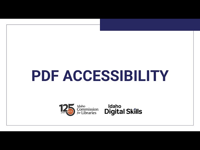 PDF Accessibility: Tech Workshop
